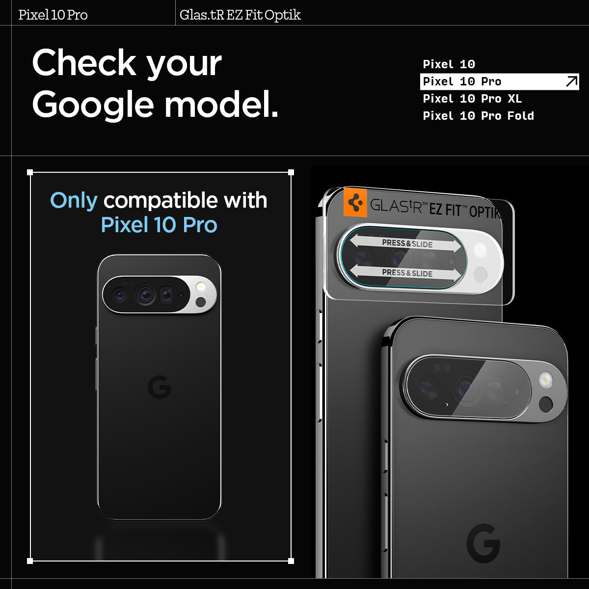 Spigen Pixel 10 Pro Lens Protector Optik EZ Fit (2 Pack) view 10
