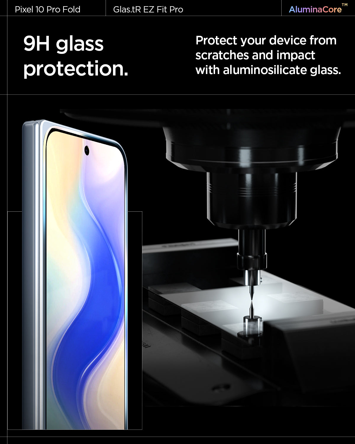 Spigen Pixel 10 Pro Fold Screen Protector GLAS.tR EZ Fit Pro (2 Pack) view 11