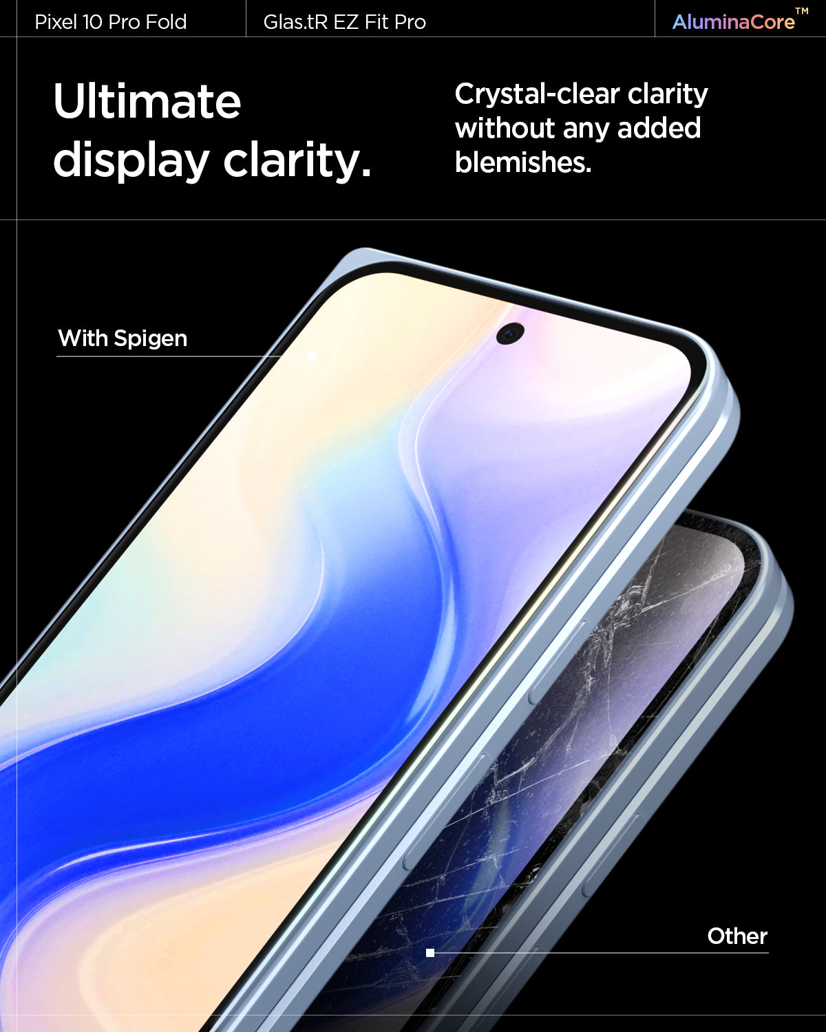 Spigen Pixel 10 Pro Fold Screen Protector GLAS.tR EZ Fit Pro (2 Pack) view 13