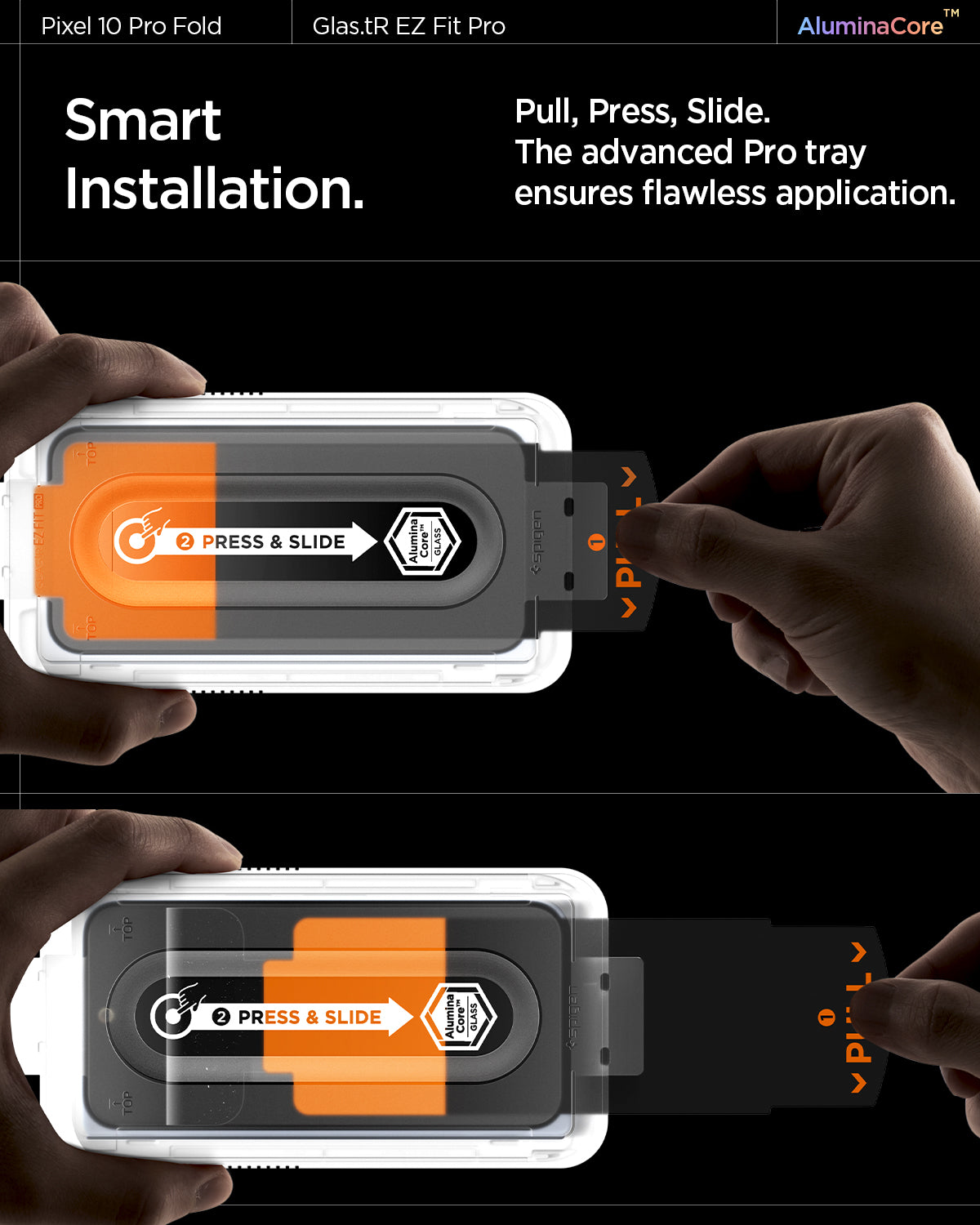 Spigen Pixel 10 Pro Fold Screen Protector GLAS.tR EZ Fit Pro (2 Pack) view 15