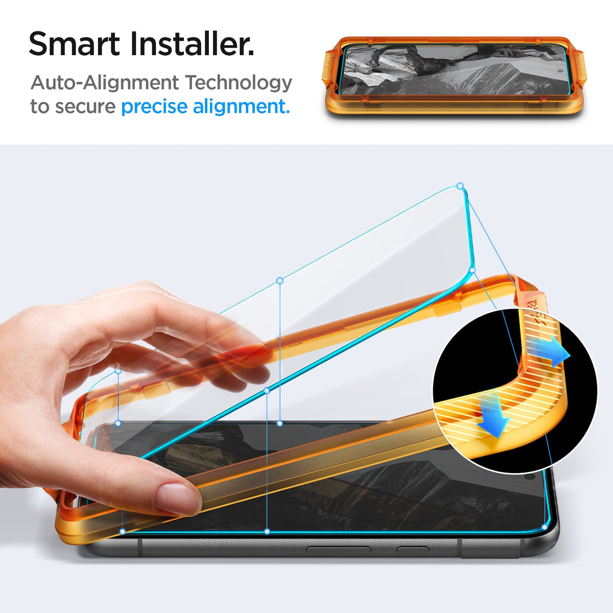 Spigen Google Pixel 8a Screen Protector – GLAS.tR AlignMaster (2 Pack) — Clear detail 7