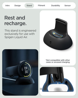 Spigen Google Pixel Watch 5 (45mm) Case + Stand – Liquid Air - Matte Black - official image 12