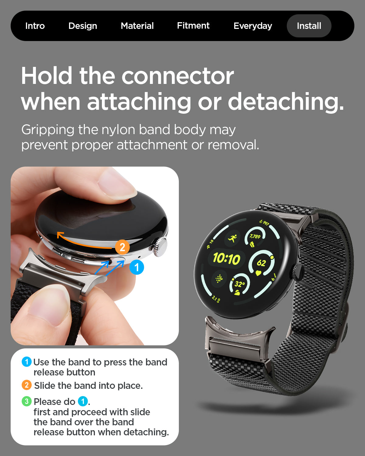 Spigen Google Pixel Watch 5 (45mm) Band – Lite Fit X - Black - official image 10