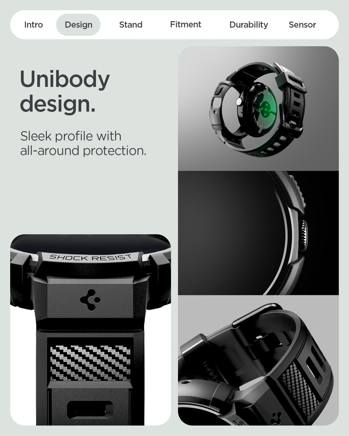 Spigen Google Pixel Watch 5 (45mm) Case + Band + Stand – Rugged Armor Pro - Black - official image 11