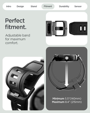 Spigen Google Pixel Watch 5 (41mm) Case + Band + Stand – Rugged Armor Pro - Black - image 7