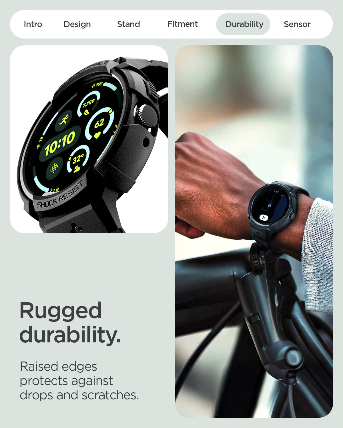 Spigen Google Pixel Watch 5 (41mm) Case + Band + Stand – Rugged Armor Pro - Black - official image 8