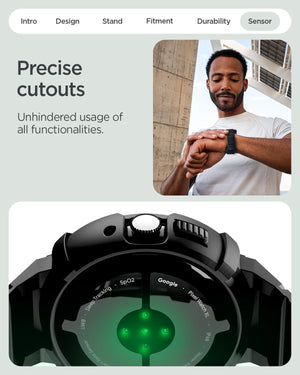 Spigen Google Pixel Watch 5 / 4 (45mm) Case + Band + Stand – Rugged Armor Pro - Black - official image 9