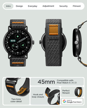 Spigen Google Pixel Watch 5 (45mm) Band – Athlex Air - Active Black Orange - official image 11