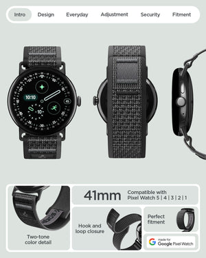 Spigen Google Pixel Watch 5 (41mm) Band – Athlex Air - Active Black Gray - official image 11