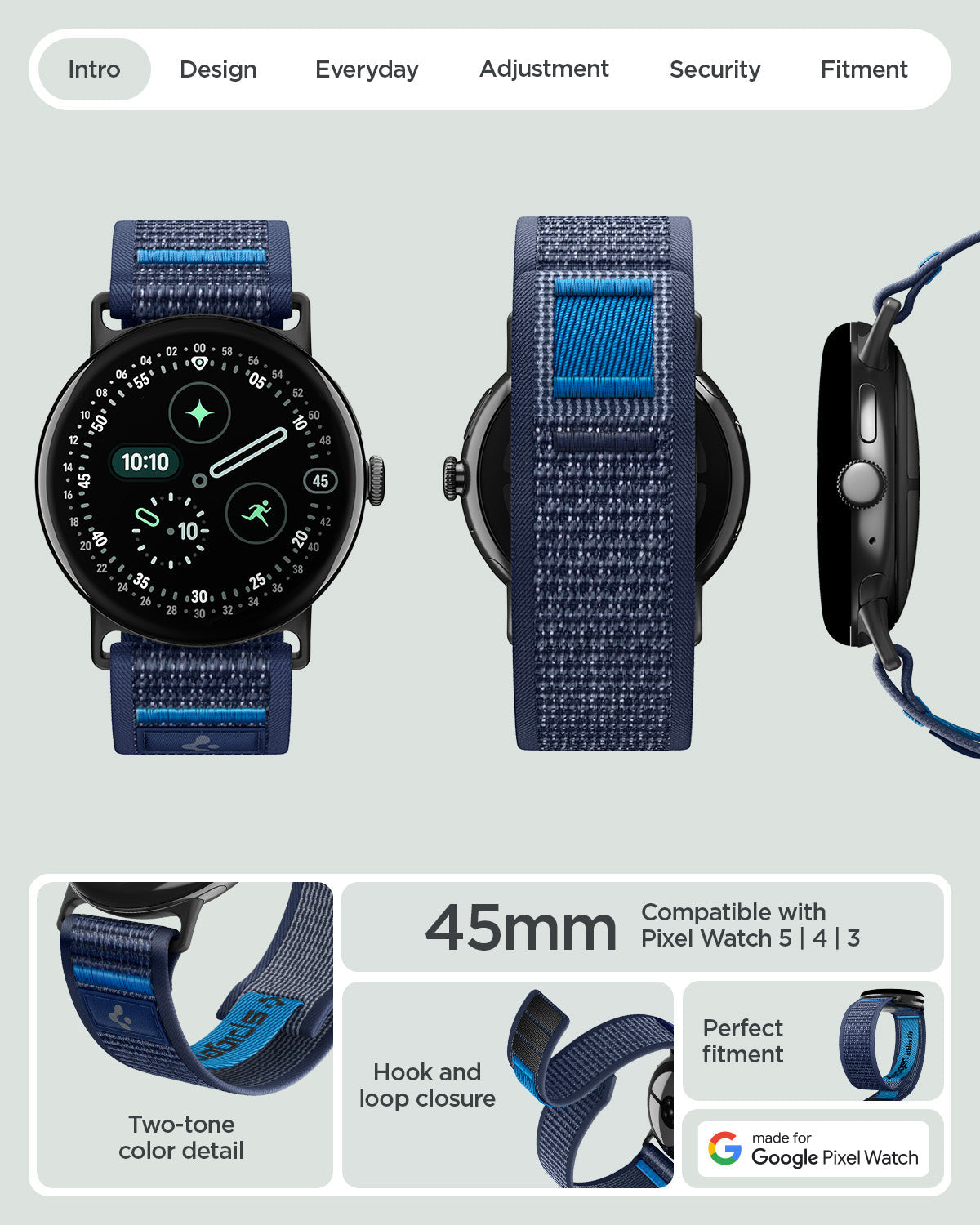 Spigen Google Pixel Watch 5 (45mm) Band – Athlex Air - Active Navy Blue - official image 11