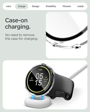 Spigen Google Pixel Watch 5 (45mm) Case + Screen Protector – Thin Fit 360 - Crystal Clear - official image 13
