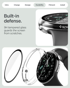 Spigen Google Pixel Watch 5 (45mm) Case + Screen Protector – Thin Fit 360 - Crystal Clear - official image 8