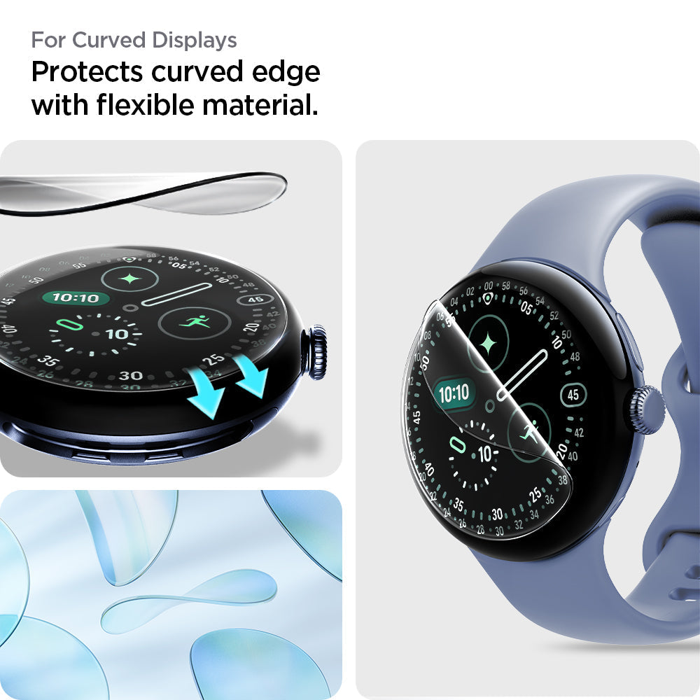 Spigen Pixel Watch 4/3 (45mm) Screen Protector EliteShield EZ Fit (2 Pack) view 3