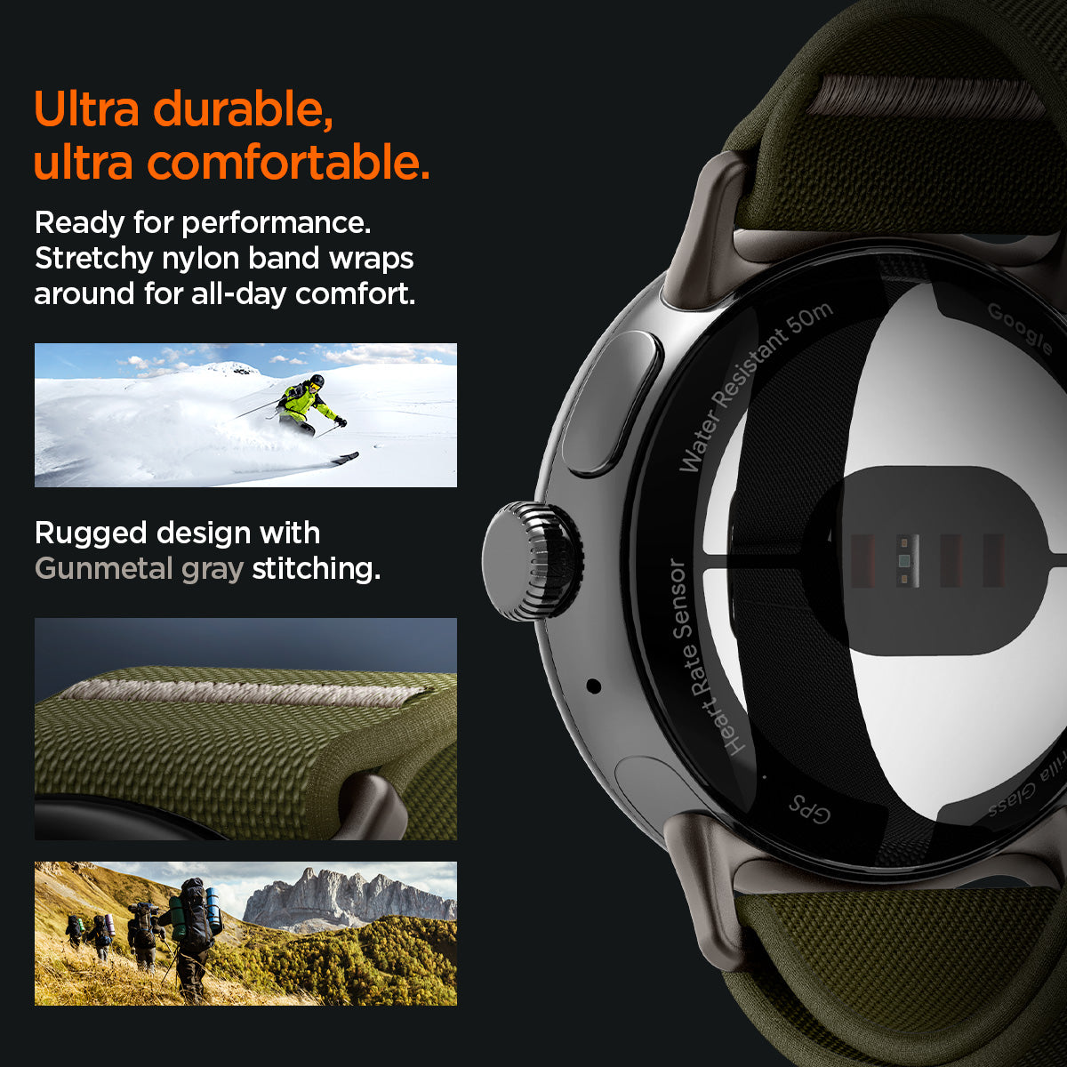 Spigen Google Pixel Watch 5 (41mm) Band – Lite Fit - Khaki - official image 12