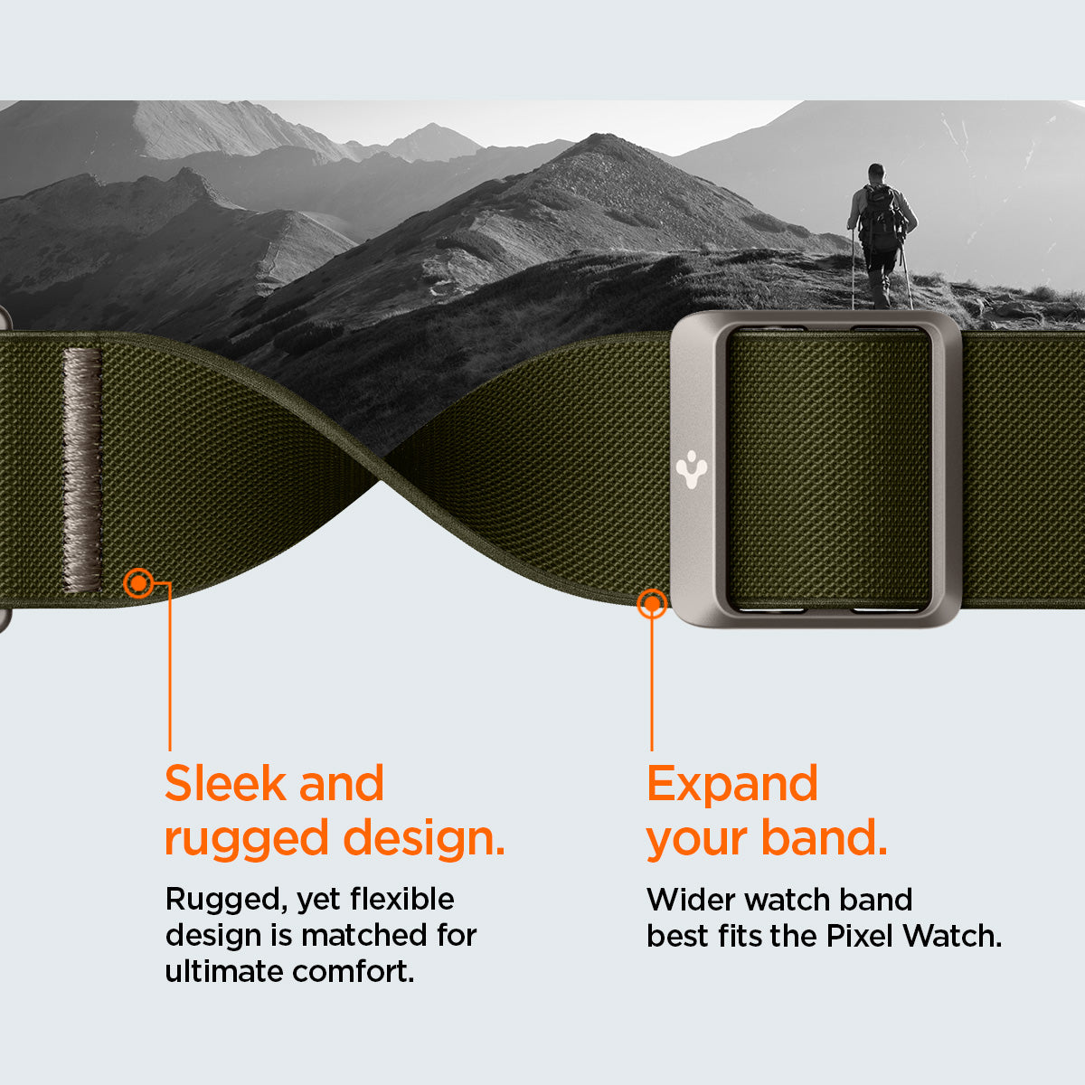 Spigen Google Pixel Watch 5 (41mm) Band – Lite Fit - Khaki - official image 8