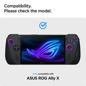 ROG Ally X RC72LA compatibility guide for Spigen Glas.tR EZ Fit