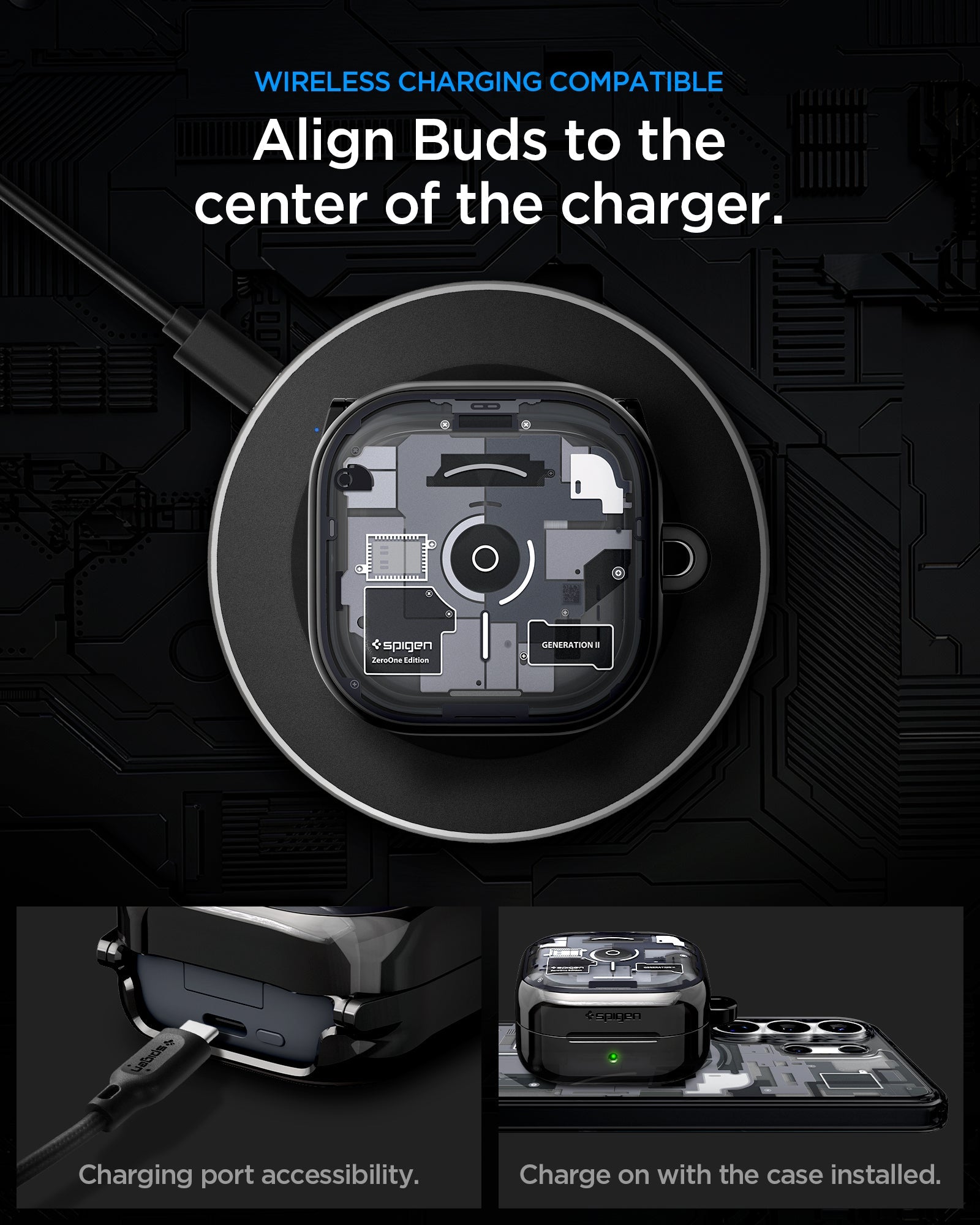 Spigen Galaxy Buds 4 Pro Case - Ultra Hybrid Zero One - Zero One Black - image 13