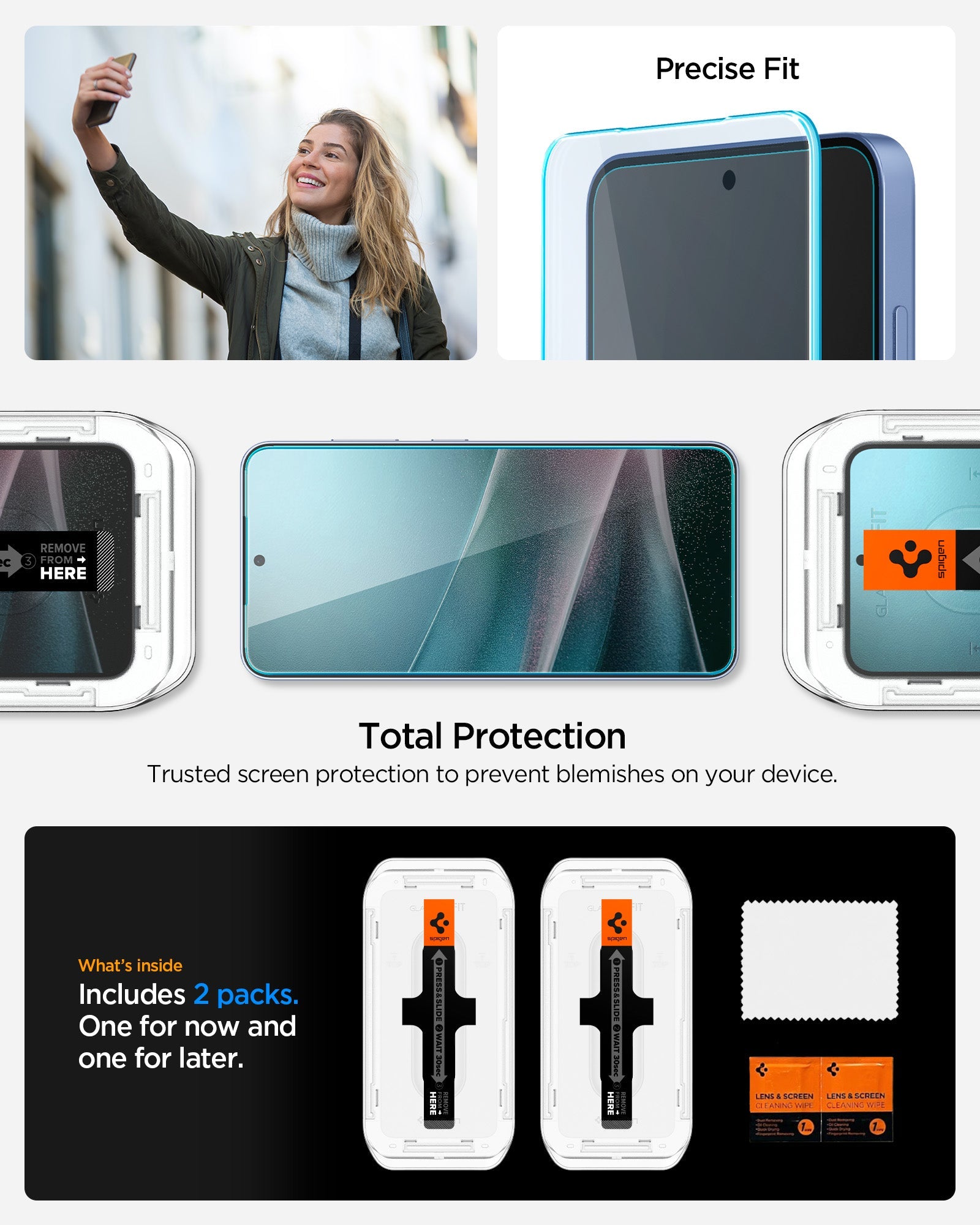 Spigen Galaxy S25 Plus / S24 Plus Screen Protector Glas.tR EZ Fit HD (2 Pack) view 12
