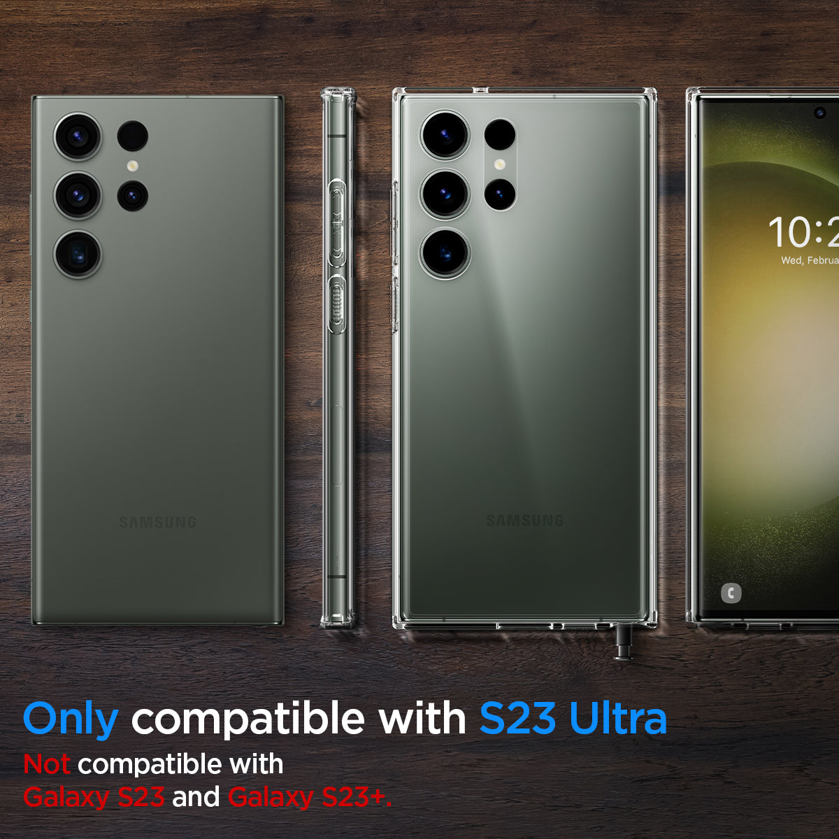 ACS05617 - Galaxy S23 Ultra Case Ultra Hybrid in crystal clear only compatible with s23 ultra. not compatible with galaxy s23 and galaxy s23+