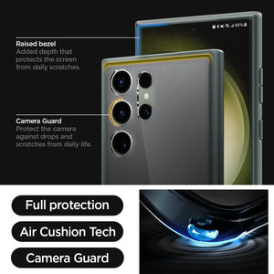 ACS06080 - Galaxy S23 Ultra Case Ultra Hybrid in frost green raised bezel added depth that protects the screen from daily scratches. camera guard protect the camera against drops and scratches from daily life. full protection. air cushion tech. camera guard. 
