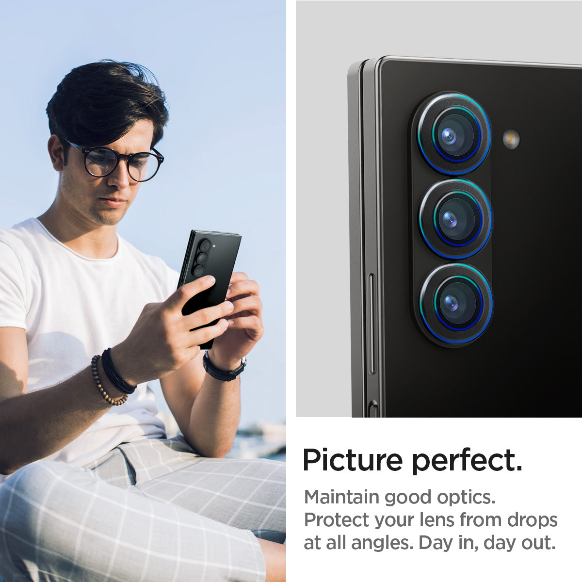 Spigen Galaxy Z Fold 6 Lens Protector Optik Pro EZ Fit view 7