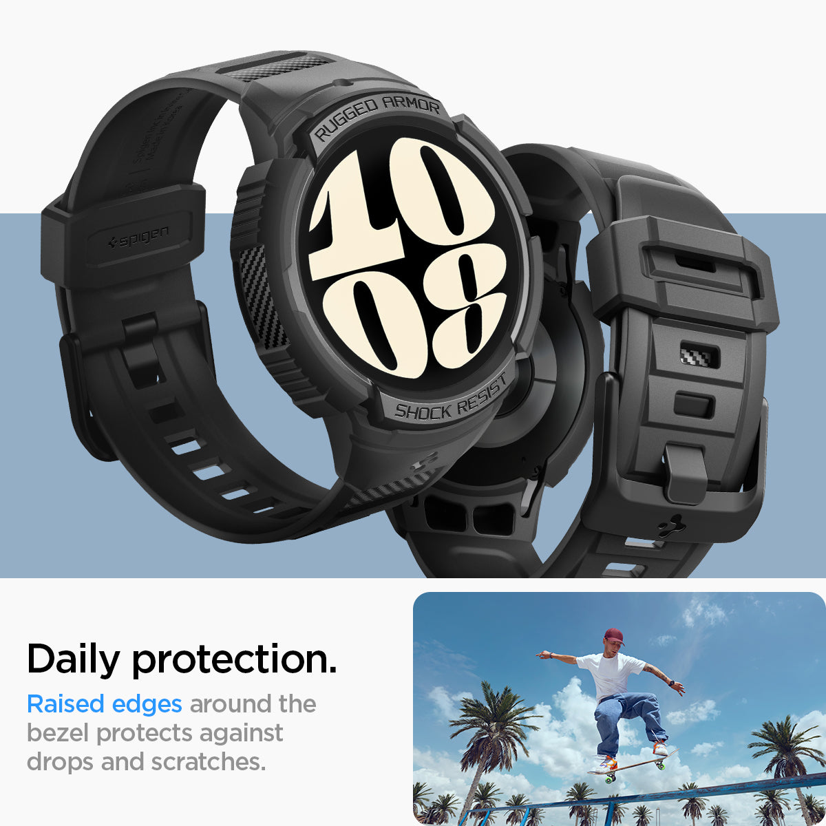 Spigen Galaxy Watch 6 (44mm) Case+Band Case Rugged Armor Pro view 20