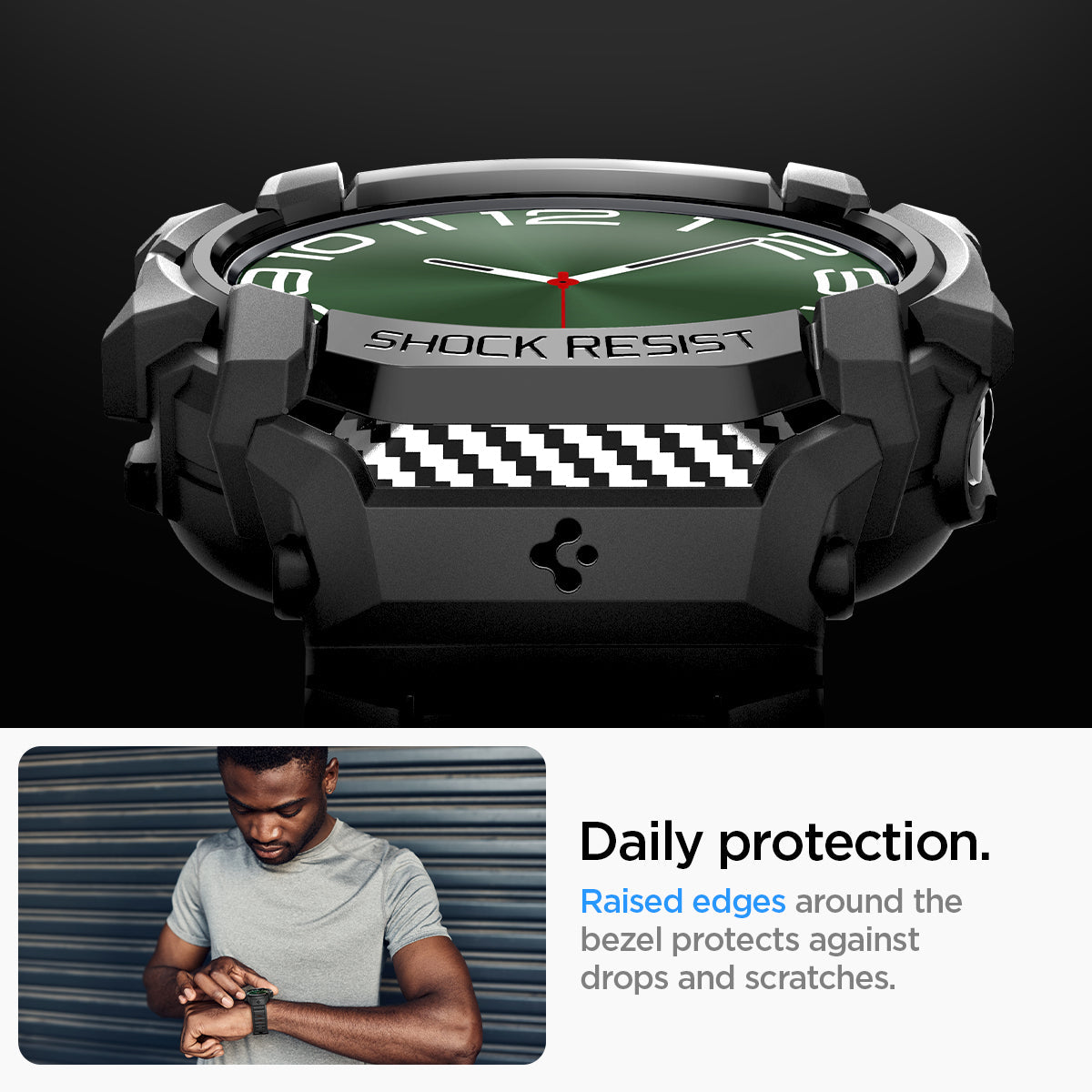 Spigen Galaxy Watch Ultra 47mm (2025/2024) Case + Case Rugged Armor Pro view 15