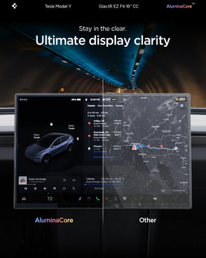 Spigen Tesla Model Y Screen Protector (16”)– GLAS.tR EZ Fit AluminaCore Screen Protector view 14