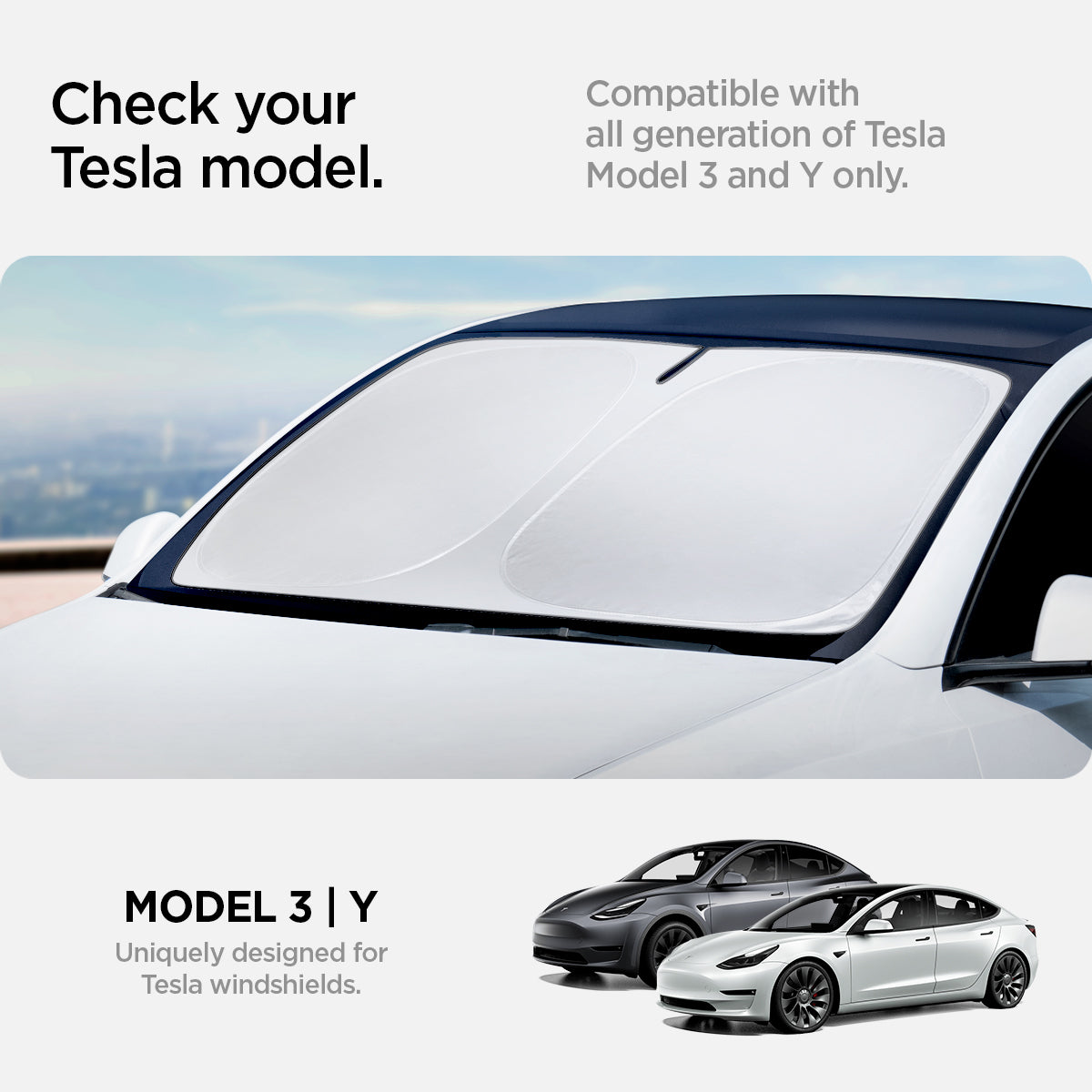 Spigen Tesla Model 3 / Model Y CryoShade Windshield Sunshade – official detail 3