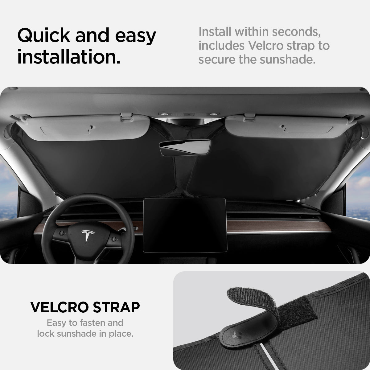 Spigen Tesla Model 3 / Model Y CryoShade Windshield Sunshade – official detail 8
