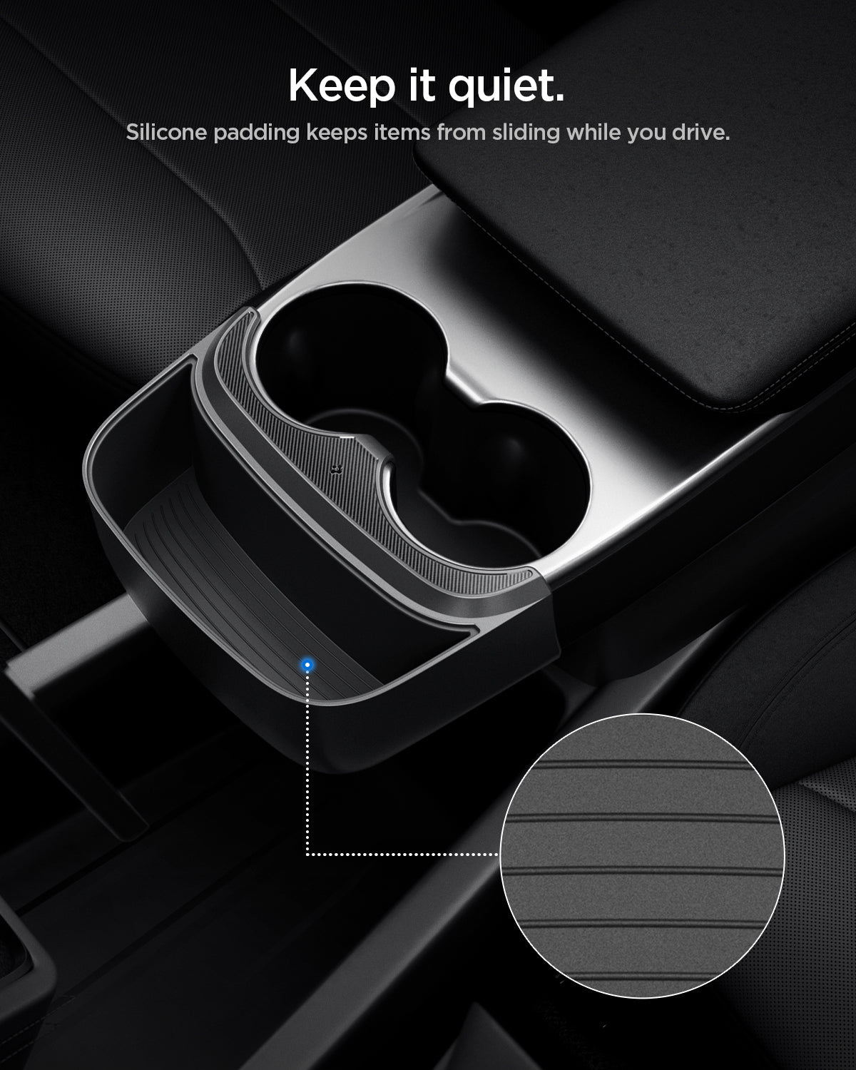 Non-slip padding inside Spigen Console Storage Extender