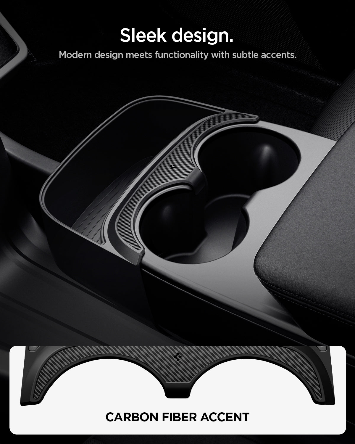 Carbon-fiber-style accent on Spigen Console Storage Extender