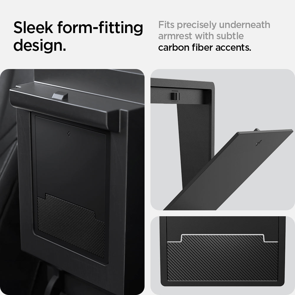 Spigen Tesla legacy hidden storage box concealed compartment detail