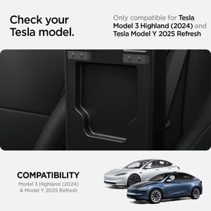Spigen Tesla hidden storage box fitment guide for refreshed Model Y and Model 3