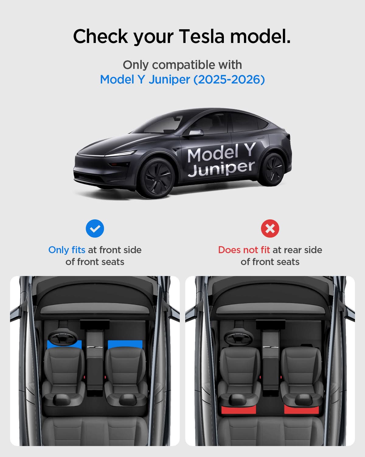 Tesla Model Y Juniper underseat organizer compatibility and front-seat position guide