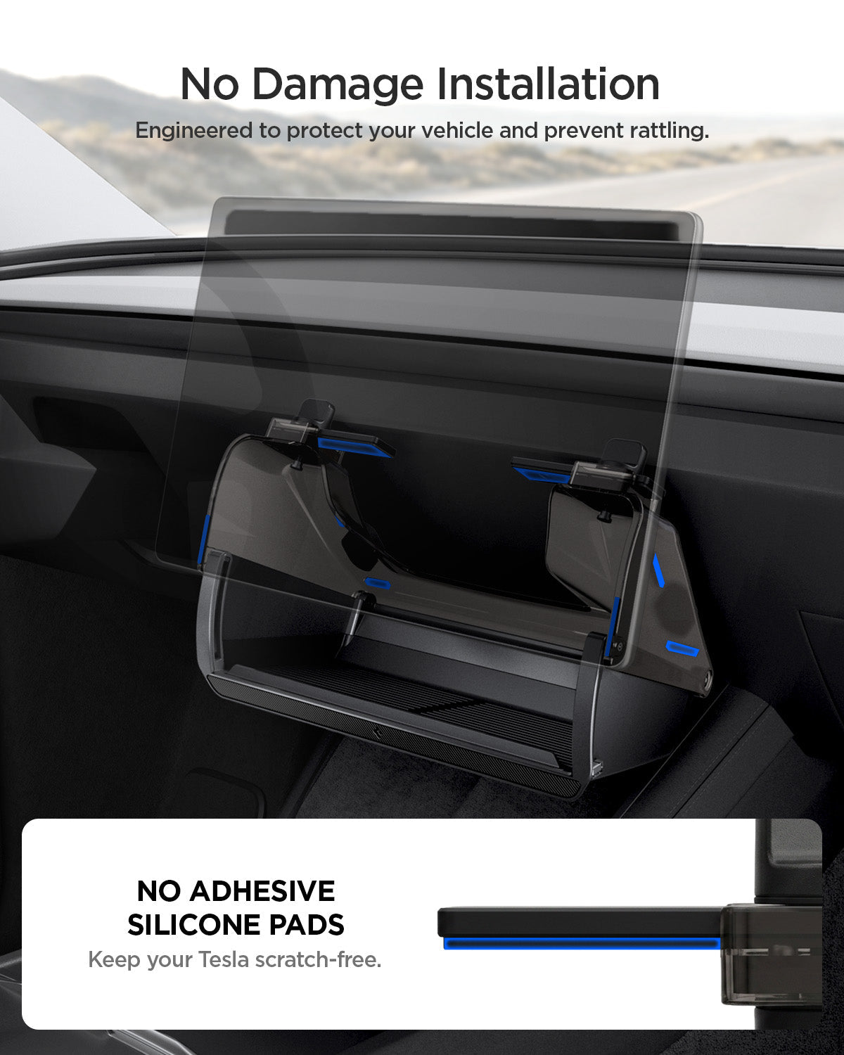 Spigen Tesla Model Y Juniper / Model 3 Highland Hidden Under-Screen Organizer – TO227JH — fit, construction or installation view 12