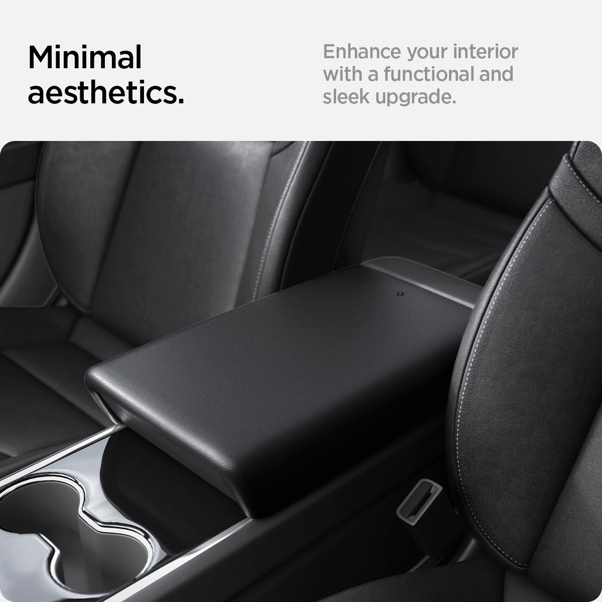 Spigen Tesla Model 3 2017–2023 / Model Y 2020–2024 Armrest Cover – Black official detail 4