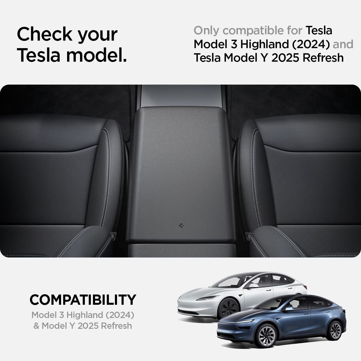 Spigen Tesla Model 3 Highland / Model Y Juniper Armrest Cover – Black official detail 4