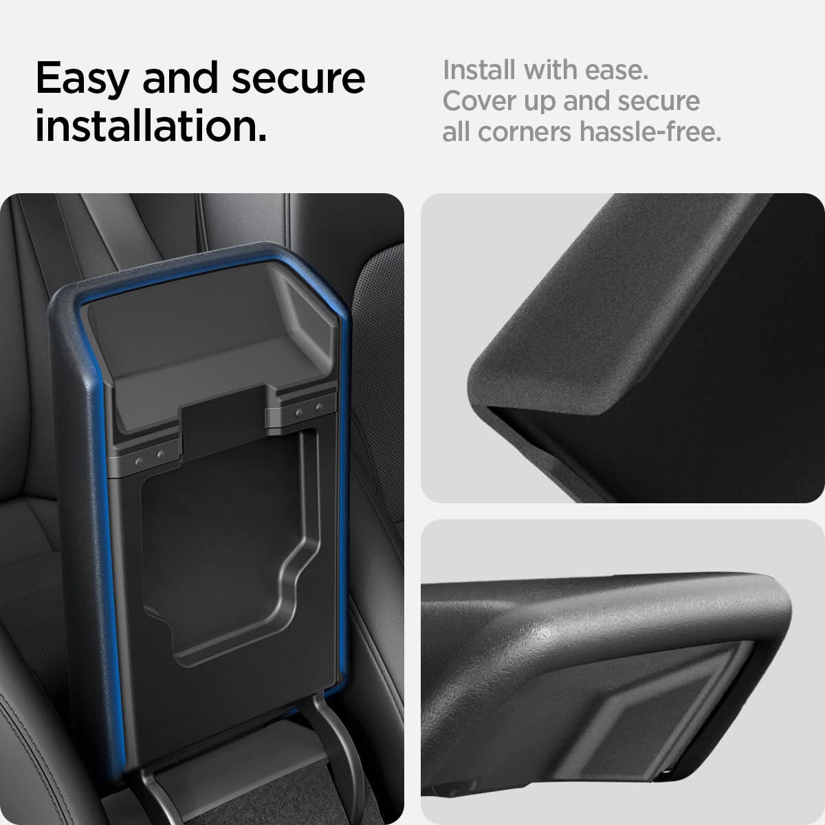 Spigen Tesla Model 3 Highland / Model Y Juniper Armrest Cover – Black official detail 9