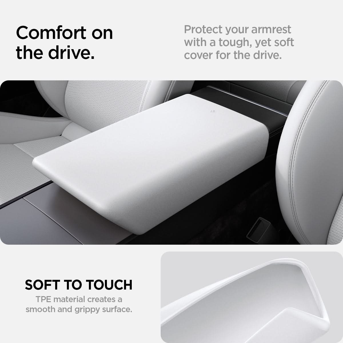 Spigen Tesla Model 3 Highland / Model Y Juniper Armrest Cover – White official detail 4