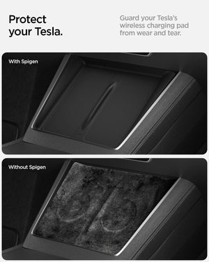 Black Spigen TO261JH Tesla Model Y Juniper charging pad cover feature view 11