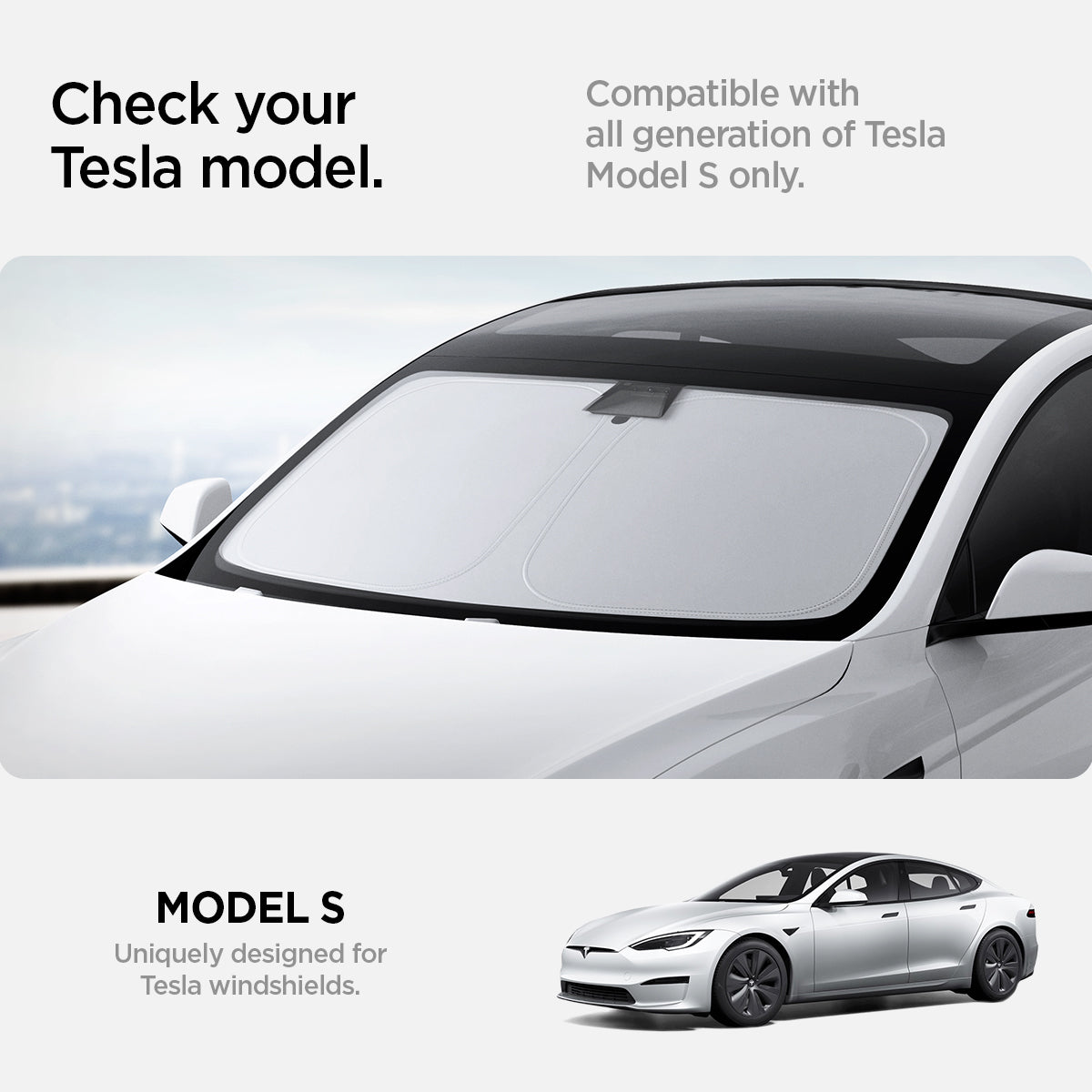 Spigen Tesla Model S CryoShade Windshield Sunshade – official detail 4