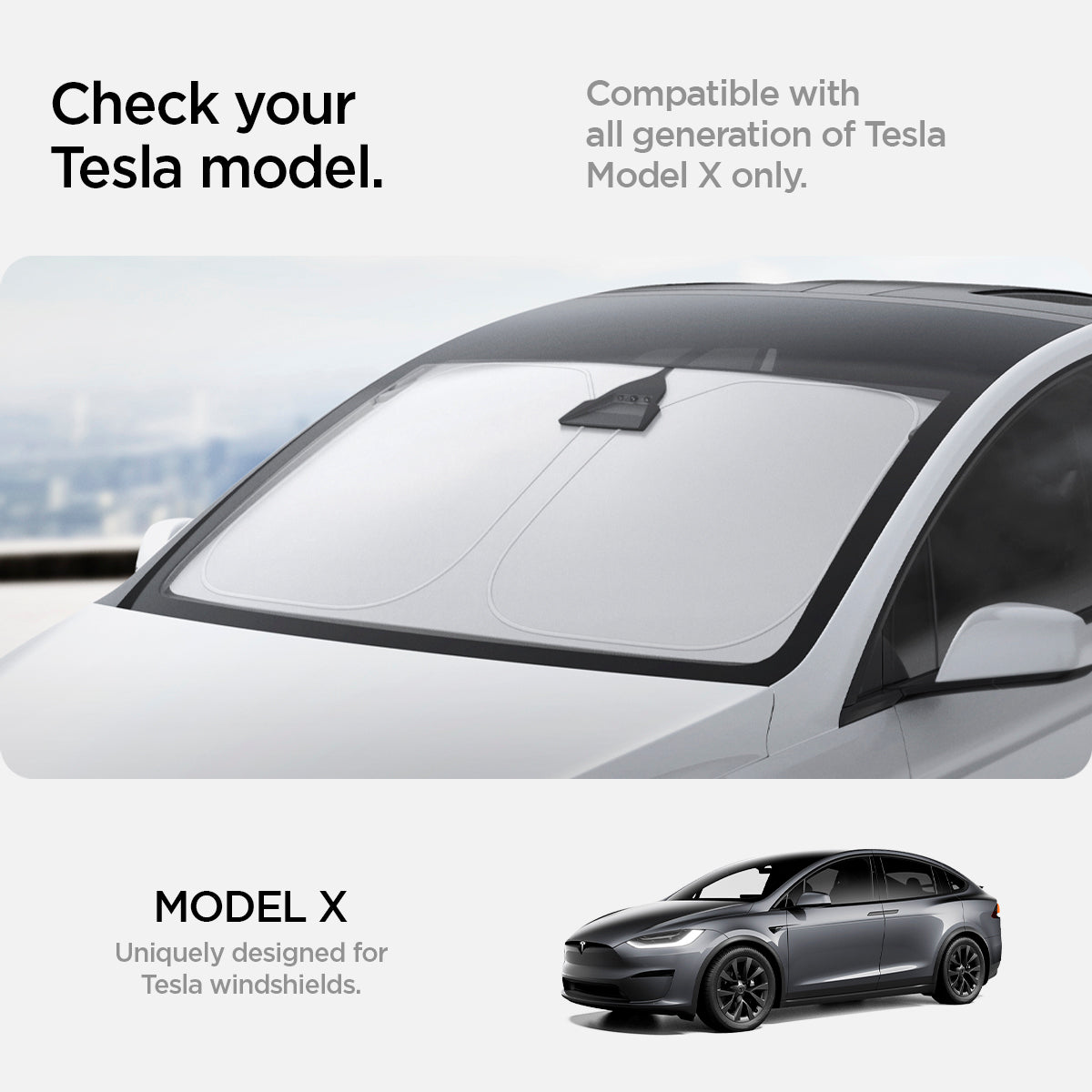 Spigen Tesla Model X CryoShade Windshield Sunshade – official detail 6