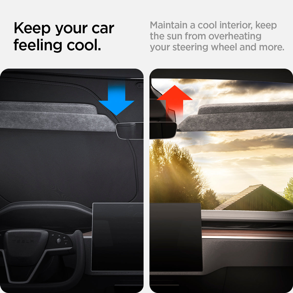 Spigen Tesla Model X CryoShade Windshield Sunshade – official detail 7