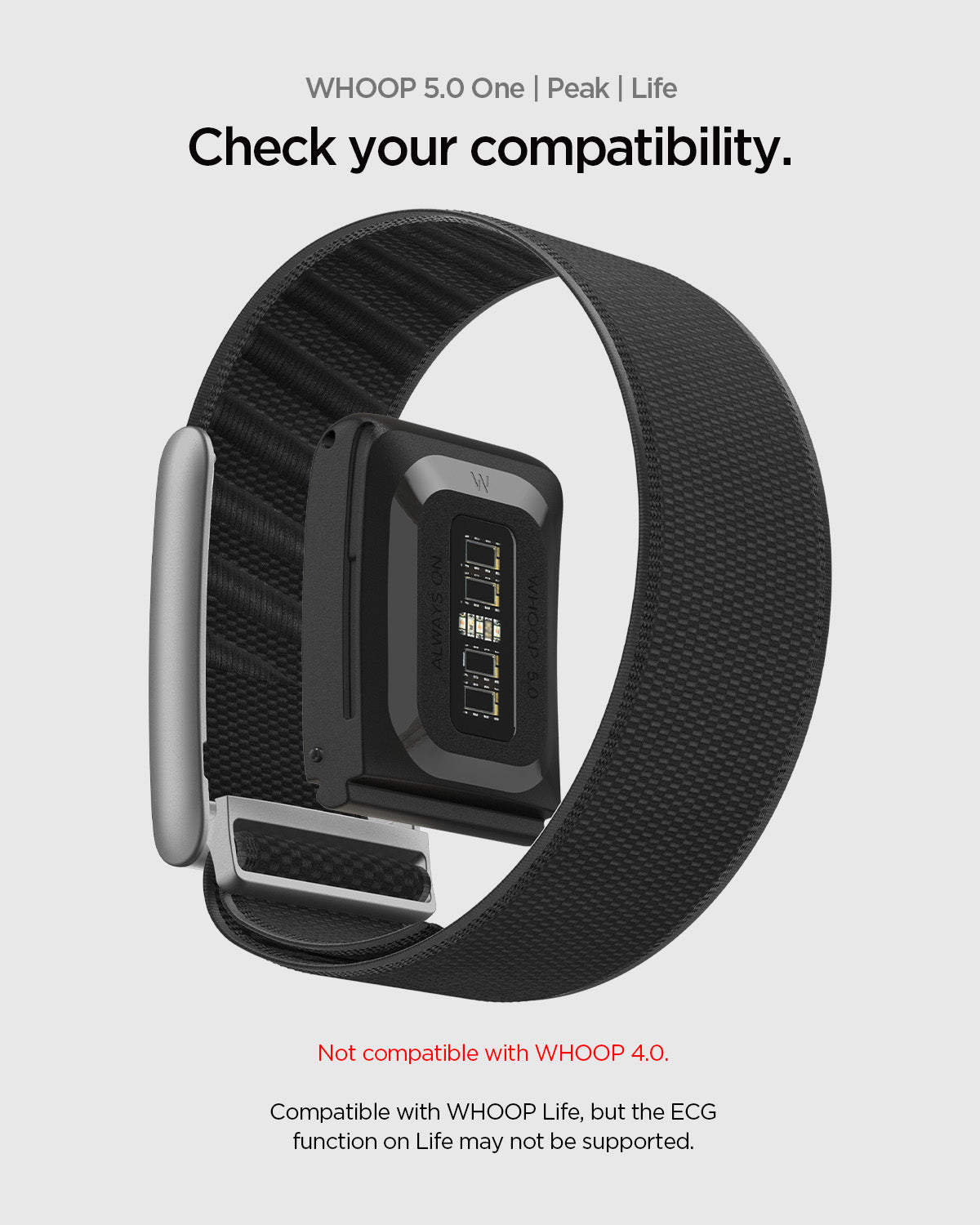 Spigen WHOOP 5.0 Replacement Band – WBF3 — Black, fit, construction or use view 16