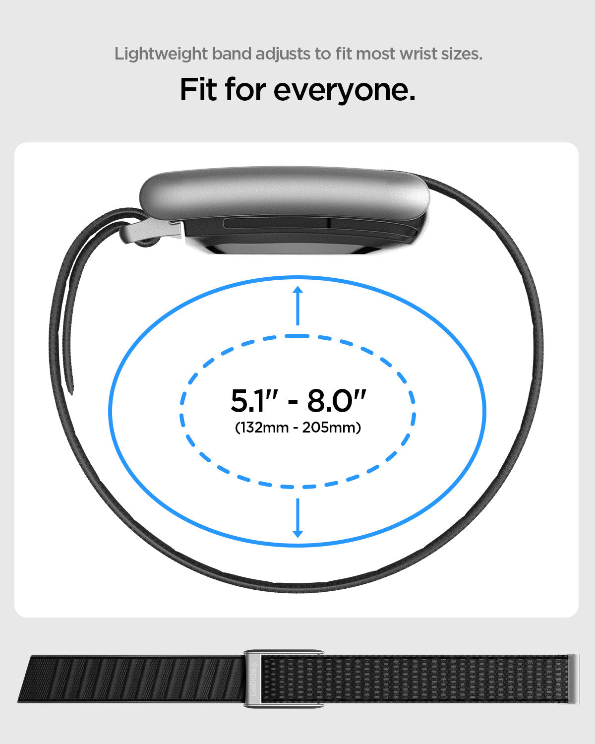 Spigen WHOOP 5.0 Replacement Band – WBF3 — Black, fit, construction or use view 13