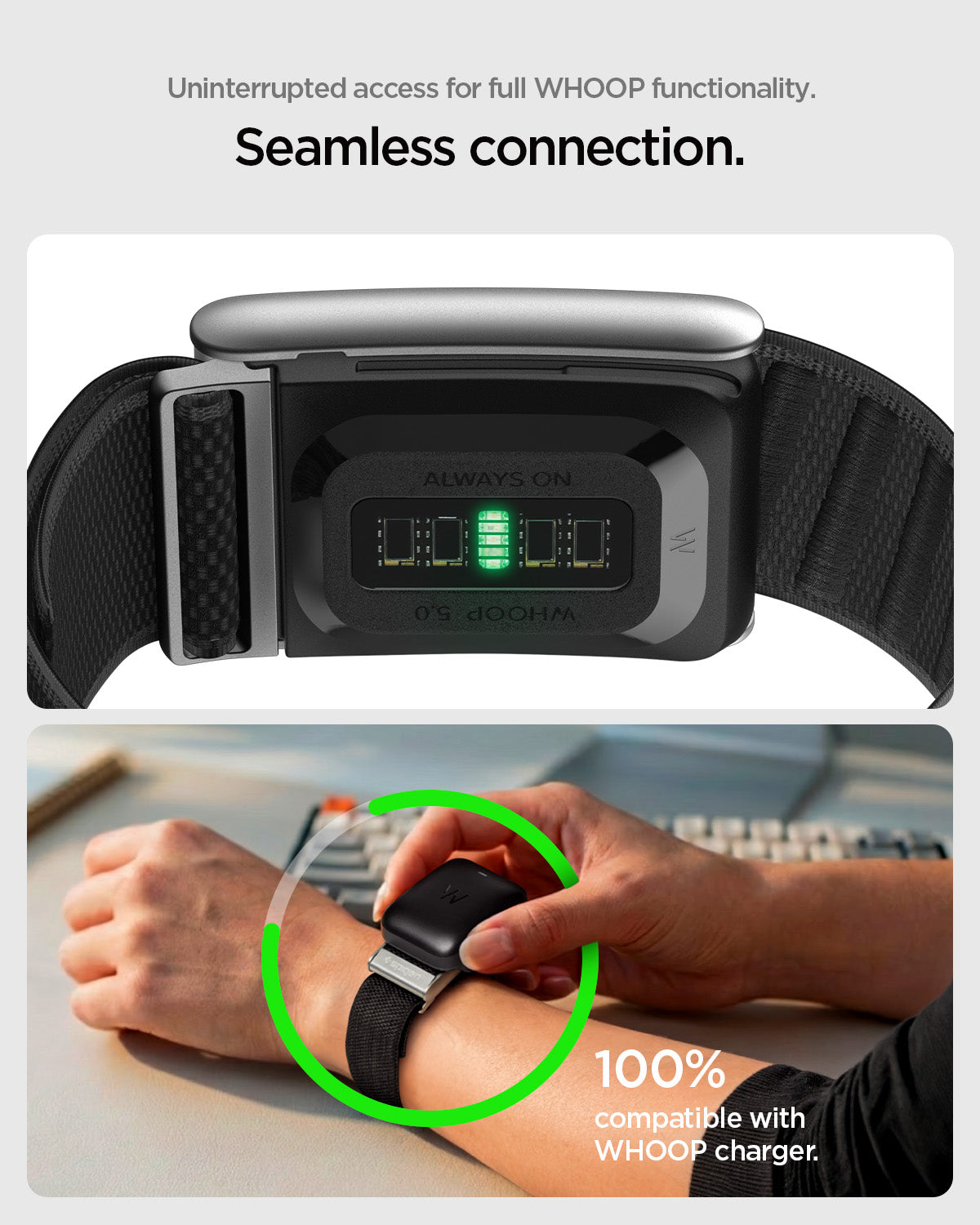 Spigen WHOOP 5.0 Replacement Band – WBF3 — Black, fit, construction or use view 15