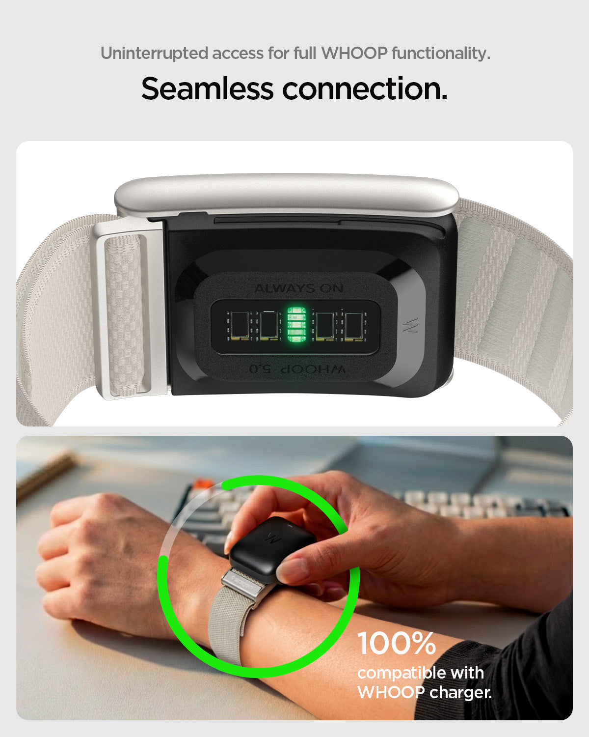 Spigen WHOOP 5.0 Replacement Band – WBF3 — Starlight, fit, construction or use view 31