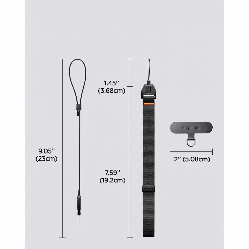 Spigen Universal Phone Wrist Strap – Adjustable Lanyard — wrist strap and adapter dimensions