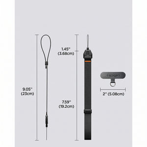 Spigen Universal Phone Wrist Strap – Adjustable Lanyard — wrist strap and adapter dimensions